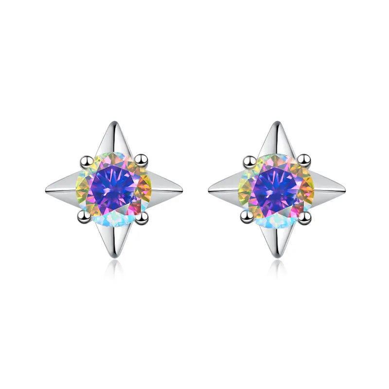 Star Pink Moissanite Earrings