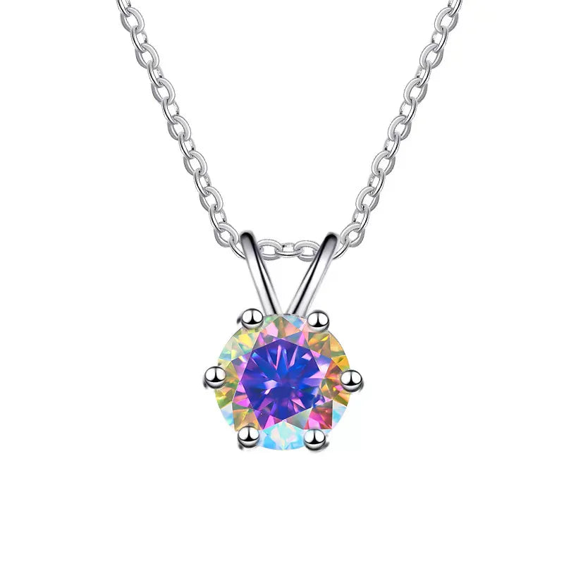 Color Moissanite Pendant Necklace