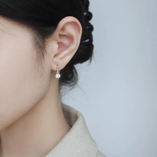 Snowflake 5mm Moissanite Earrings