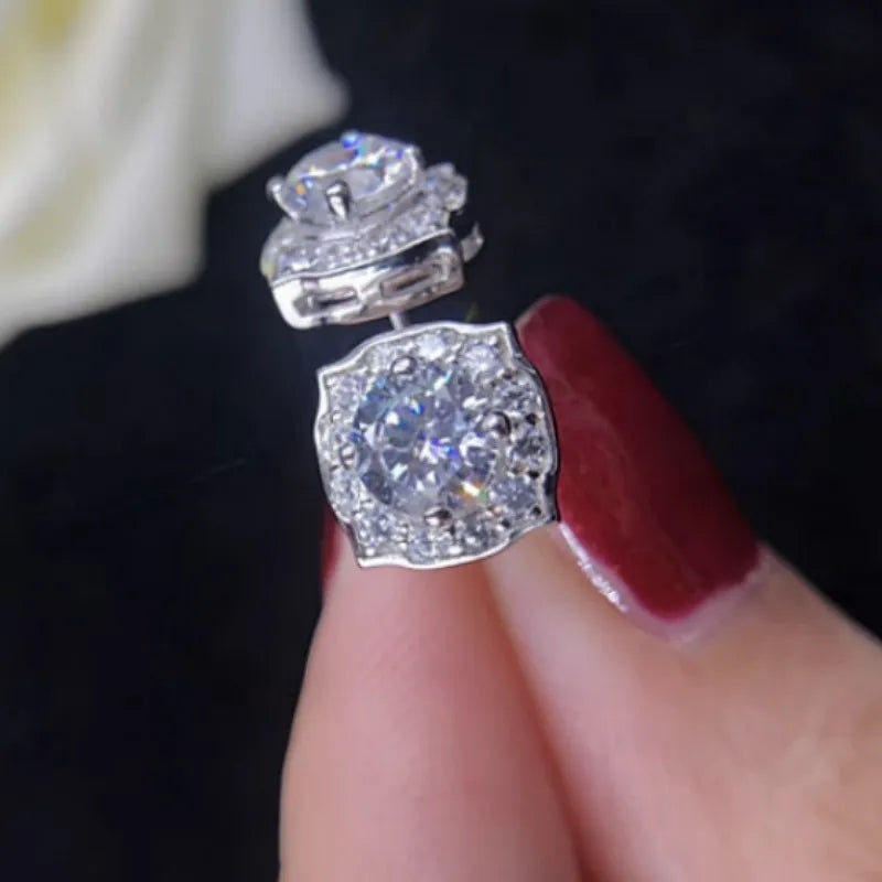 Square 1 Carat Moissanite Earrings