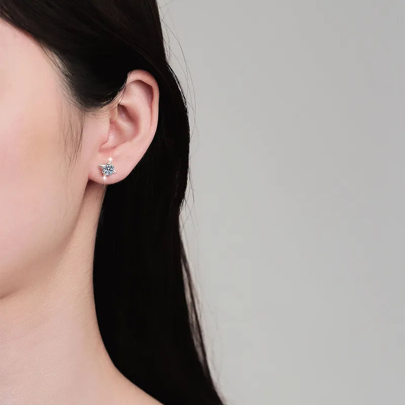 Star Pink Moissanite Earrings