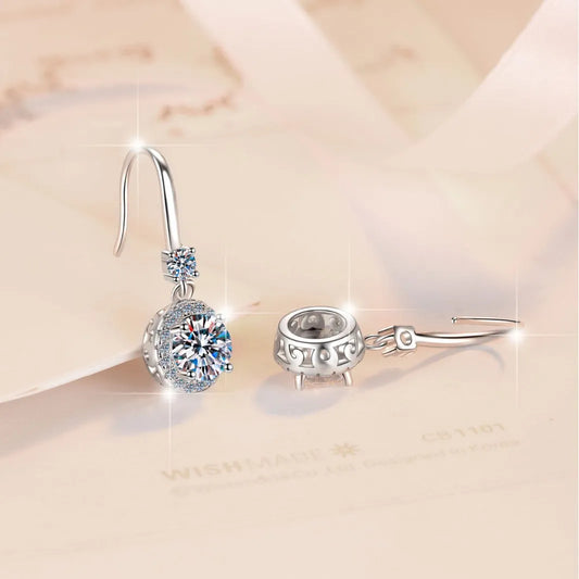 Bague en argent sterling 925 avec moissanite 1 carat