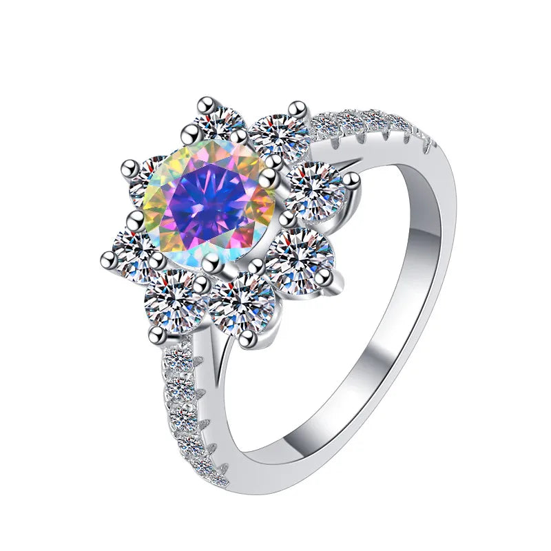 Sunflower GRA Moissanite Ring
