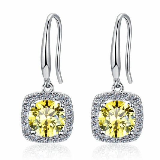 Personality Yellow Moissanite Earrings