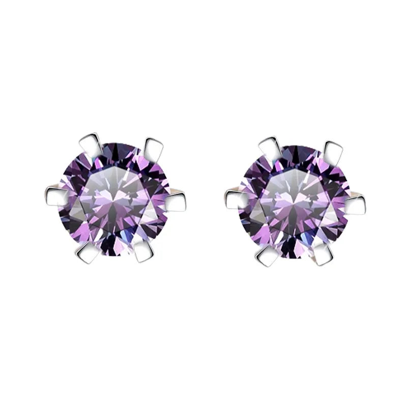 Color Moissanite Diamond Stud Earrings
