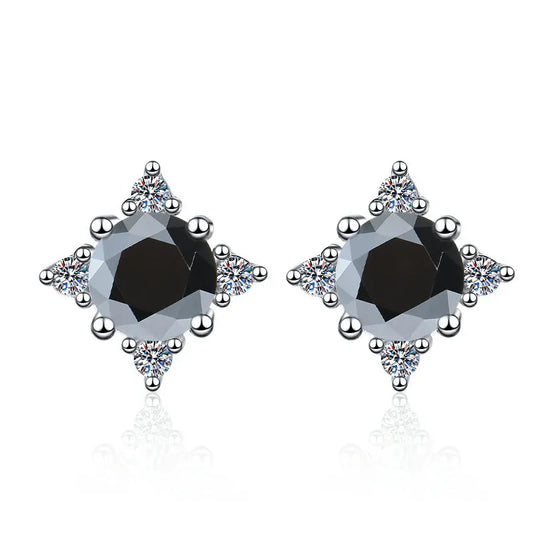 Star Black Moissanite Earrings