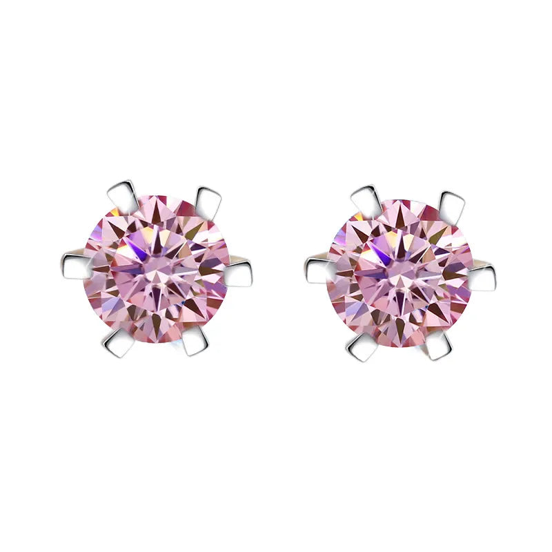 Color Moissanite Diamond Stud Earrings