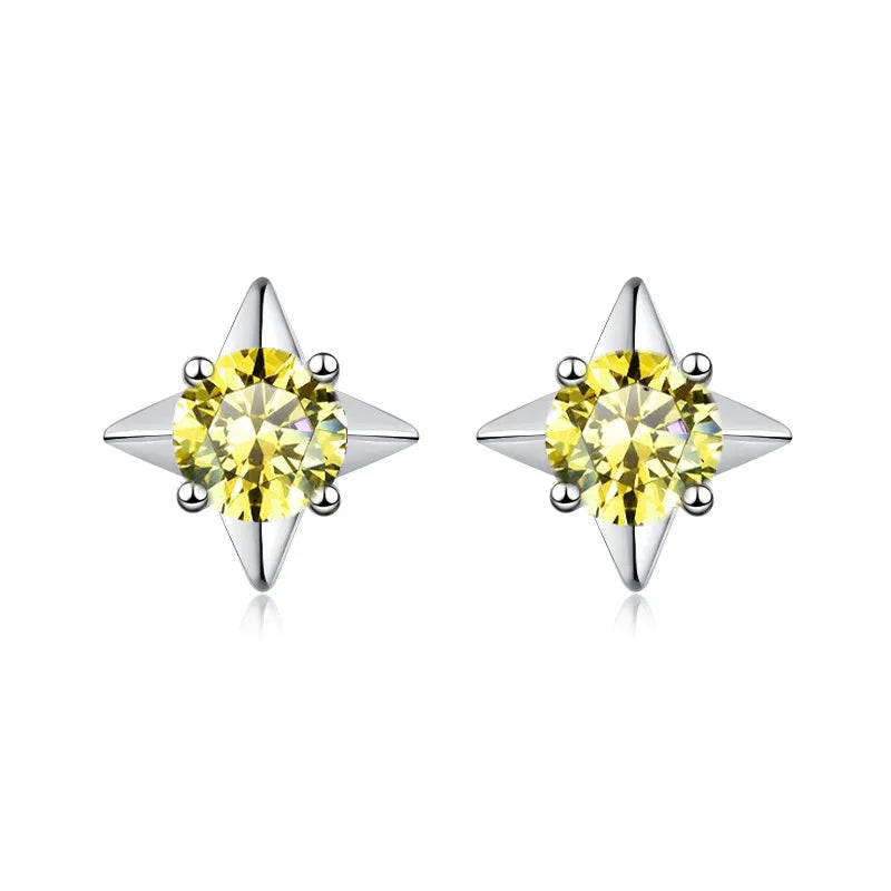 Star Pink Moissanite Earrings