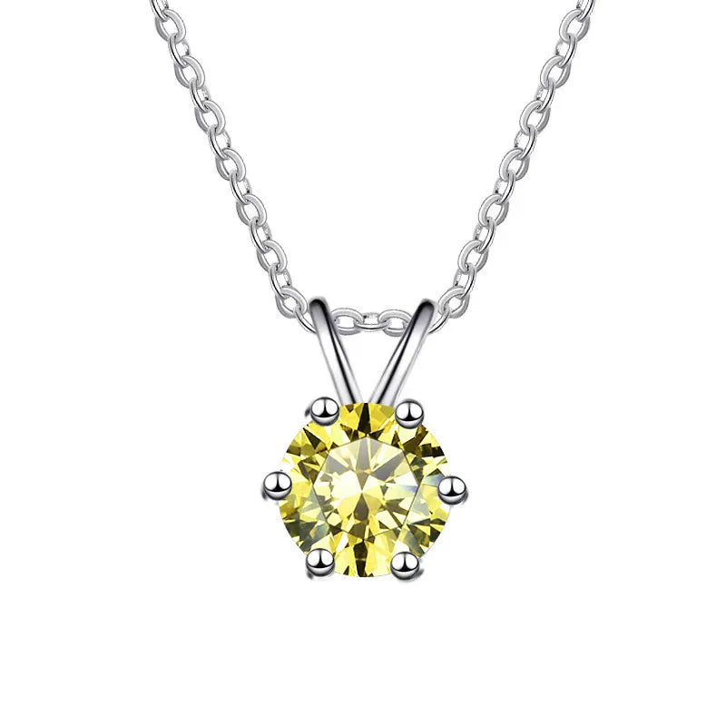 Color Moissanite Pendant Necklace