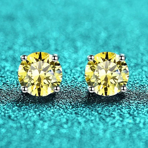 Color Moissanite Diamond Earrings