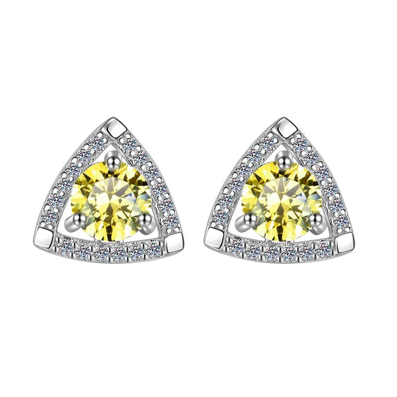 Triangular Shield Women's Moissanite Earrings