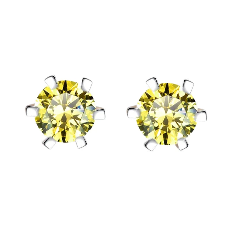 Color Moissanite Diamond Stud Earrings