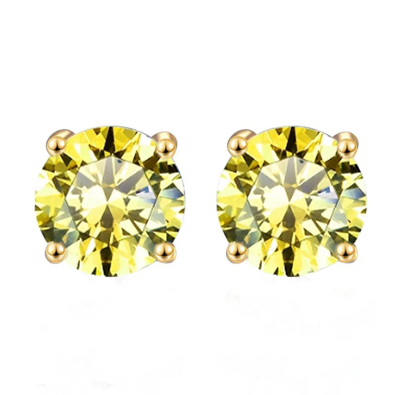 Plated 18K Gold Moissanite Studs