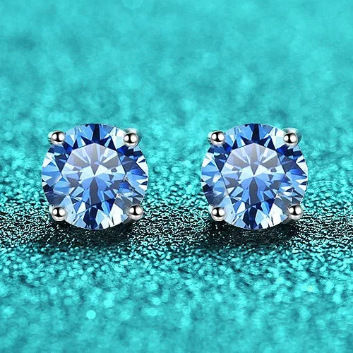 Color Moissanite Diamond Earrings