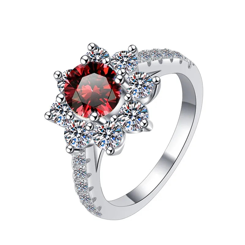 Sunflower GRA Moissanite Ring