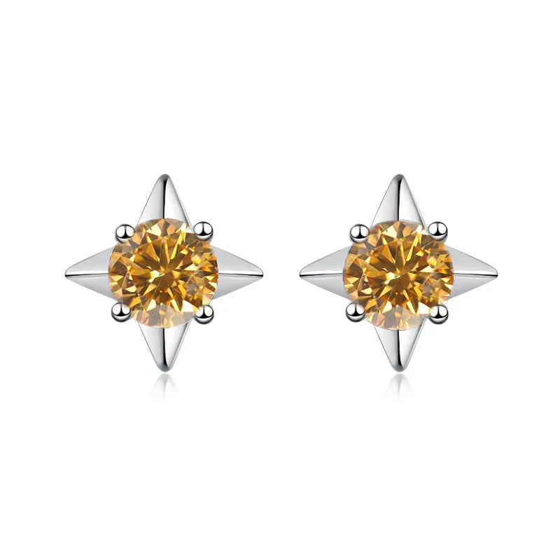 Star Pink Moissanite Earrings