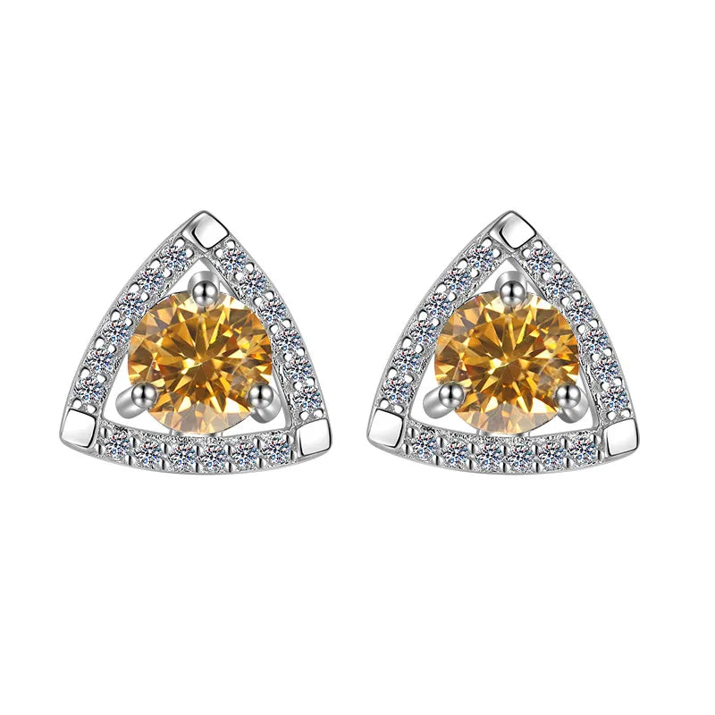 Triangular Shield Women's Moissanite Earrings