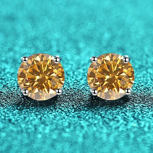 Color Moissanite Diamond Earrings