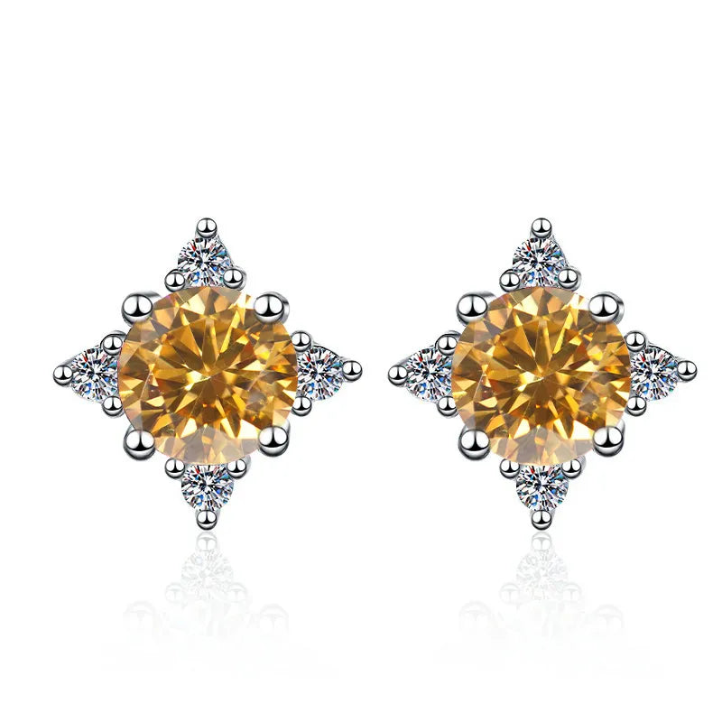 Star Black Moissanite Earrings