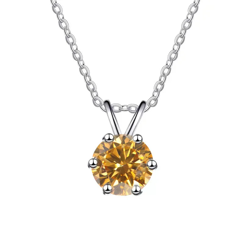 Color Moissanite Pendant Necklace