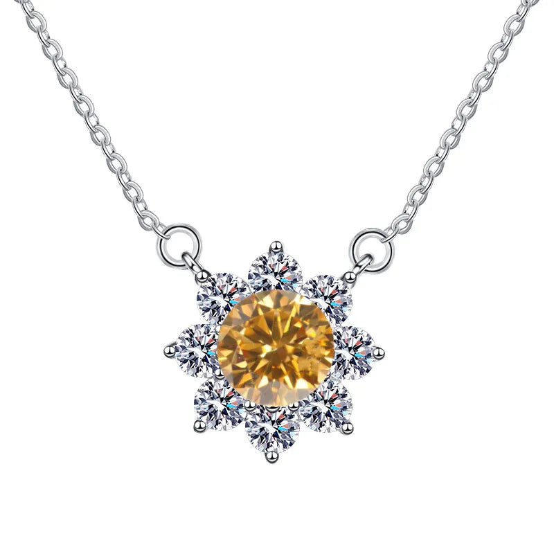 Snowflake 1 carat Moissanite Necklace