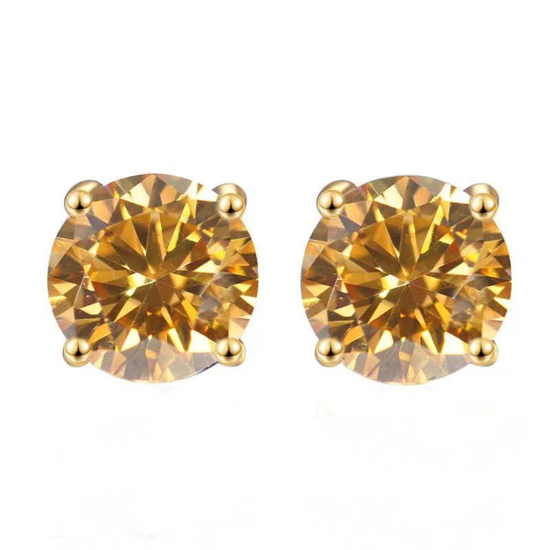 Plated 18K Gold Moissanite Studs