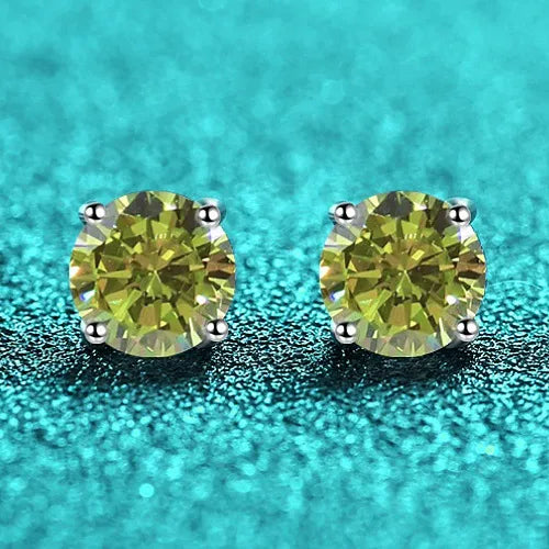 Color Moissanite Diamond Earrings