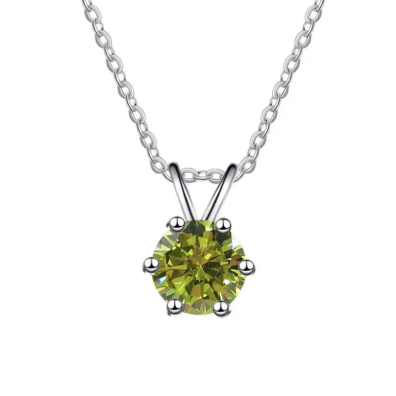 Color Moissanite Pendant Necklace