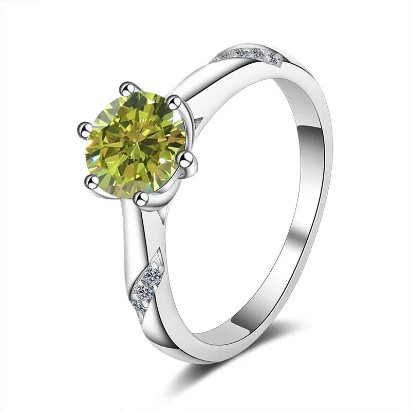 Colorful Moissanite Rings for Women