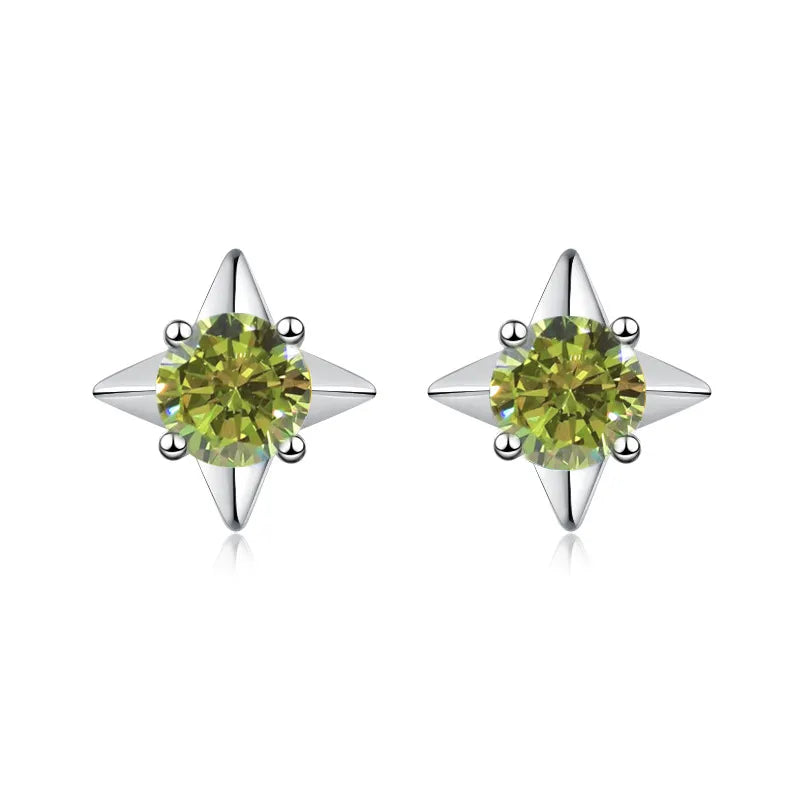 Star Pink Moissanite Earrings