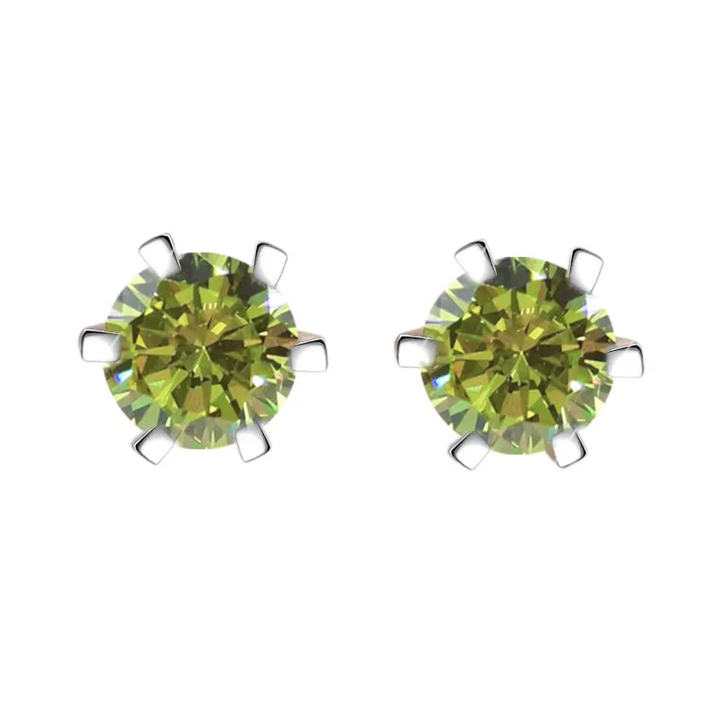 Color Moissanite Diamond Stud Earrings
