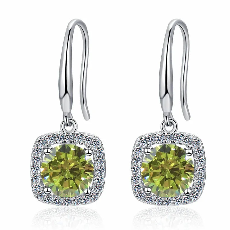 Personality Yellow Moissanite Earrings