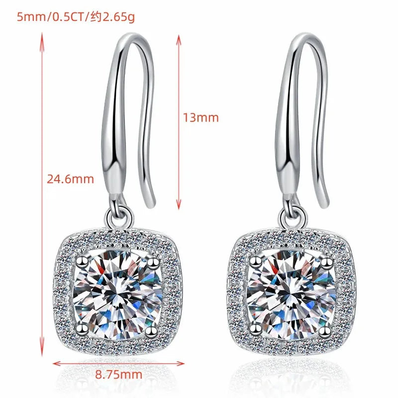 Personality Yellow Moissanite Earrings