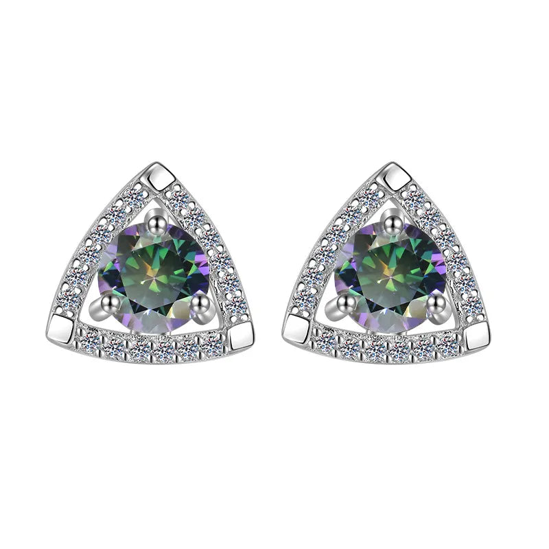 Triangular Shield Women's Moissanite Earrings