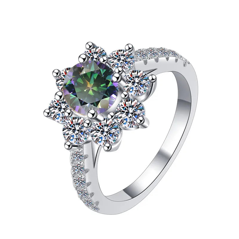 Sunflower GRA Moissanite Ring