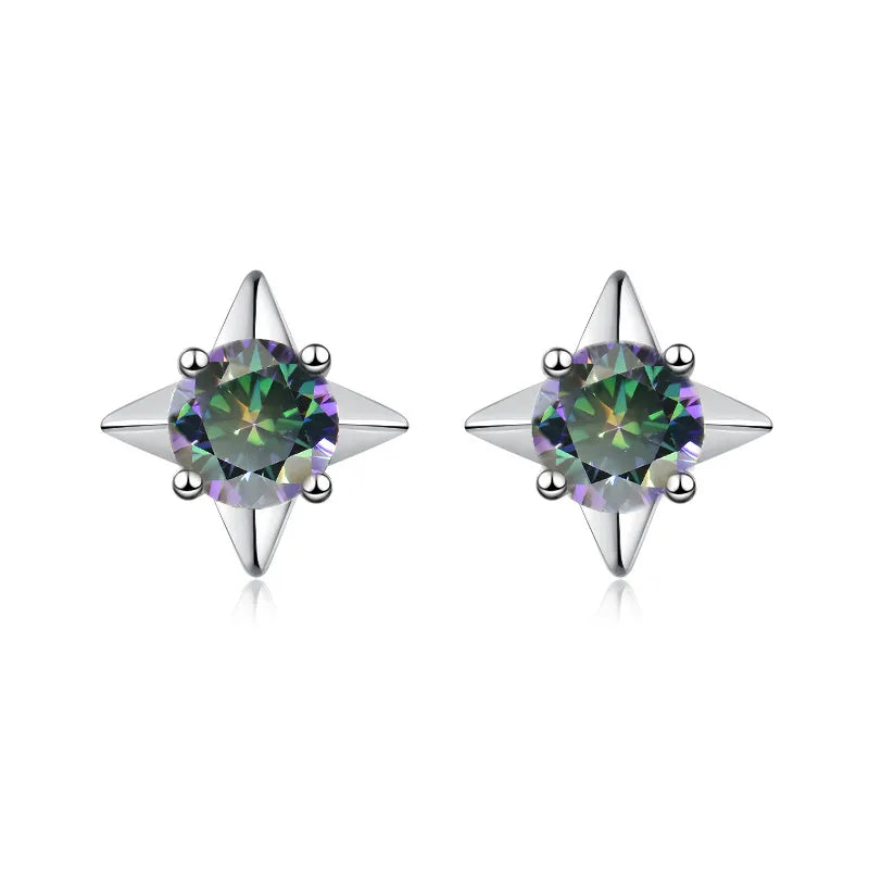 Star Pink Moissanite Earrings