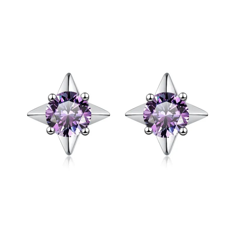 Star Pink Moissanite Earrings