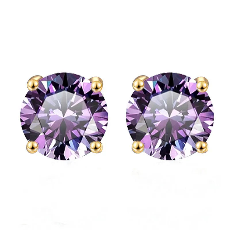 Plated 18K Gold Moissanite Studs