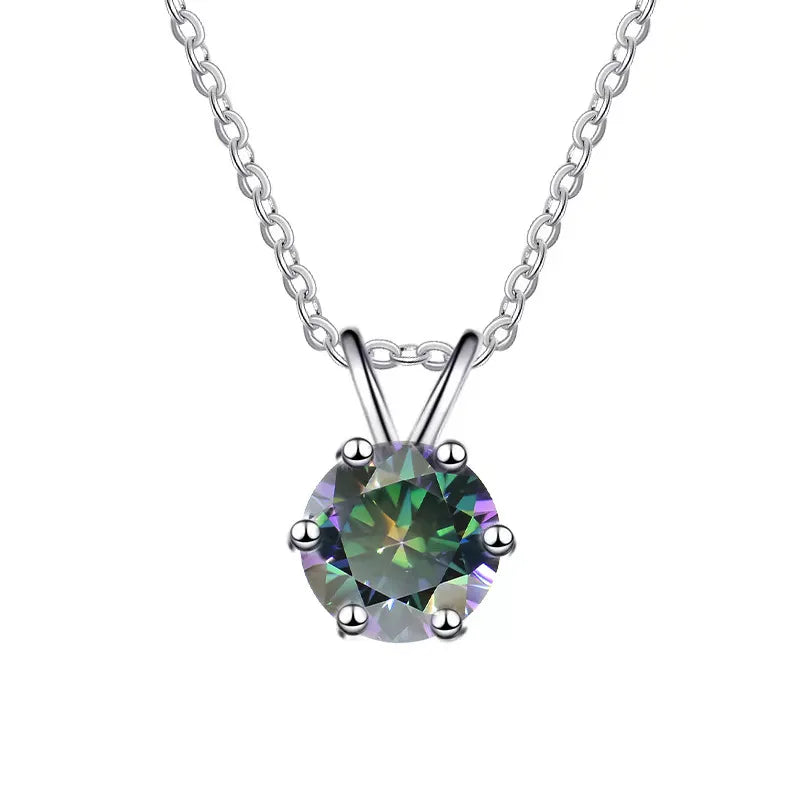 Color Moissanite Pendant Necklace