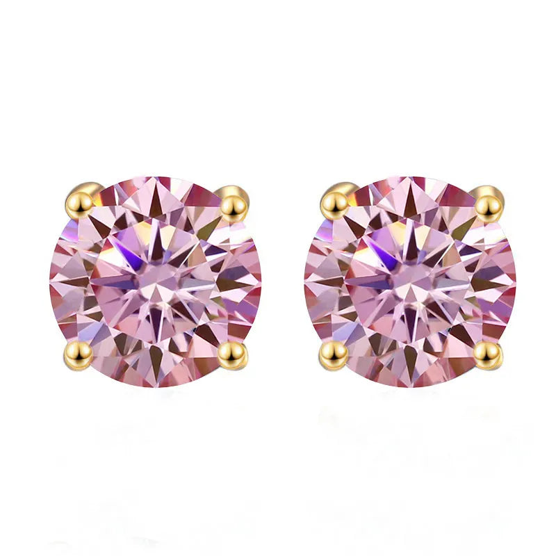 Plated 18K Gold Moissanite Studs