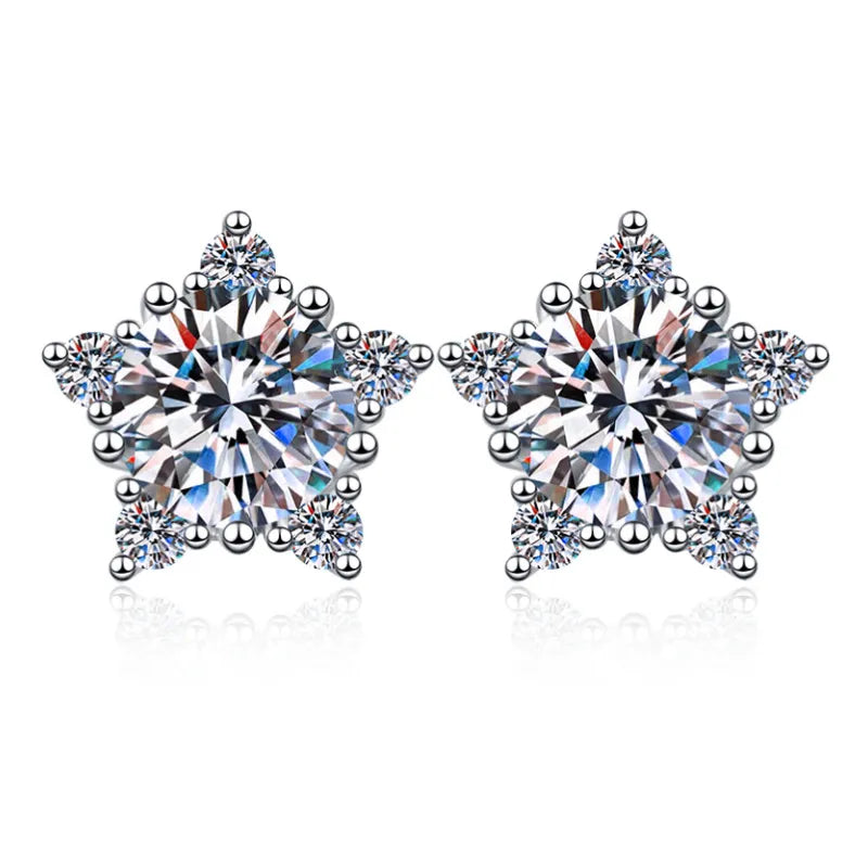 Bague en argent sterling 925 avec moissanite 1 carat 