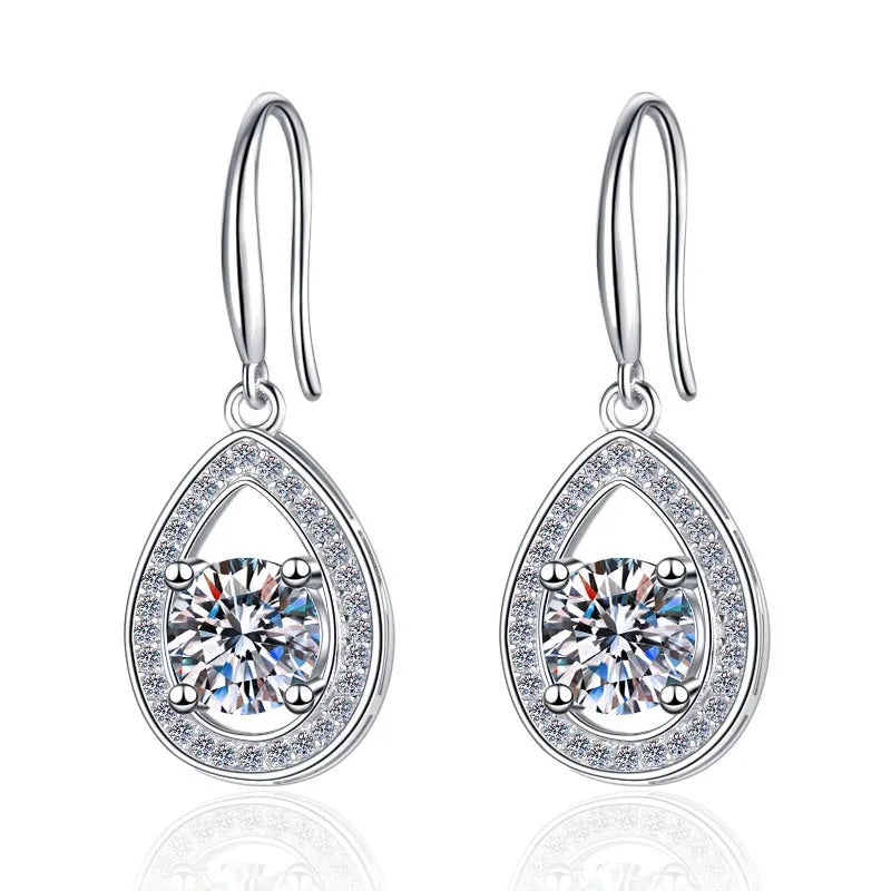 Bague en argent sterling 925 avec moissanite 1 carat 