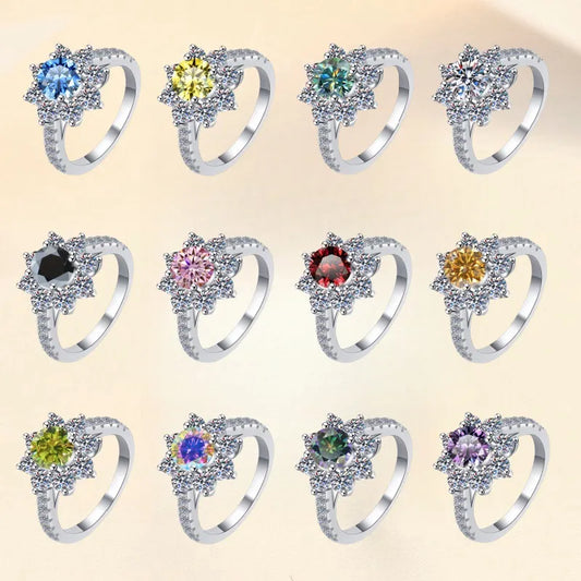 Sunflower GRA Moissanite Ring