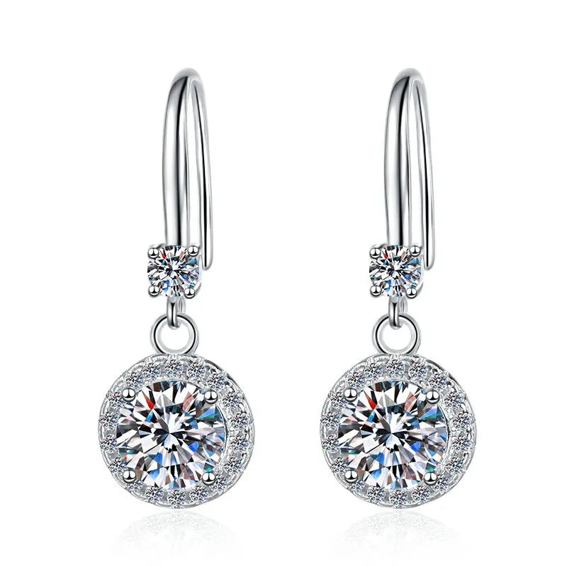 Bague en argent sterling 925 avec moissanite 1 carat 