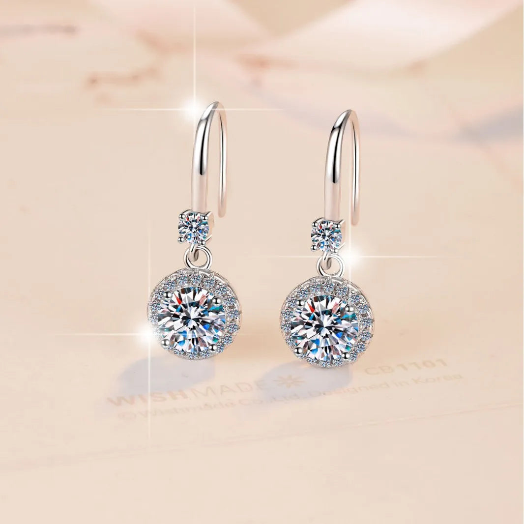 Bague en argent sterling 925 avec moissanite 1 carat 