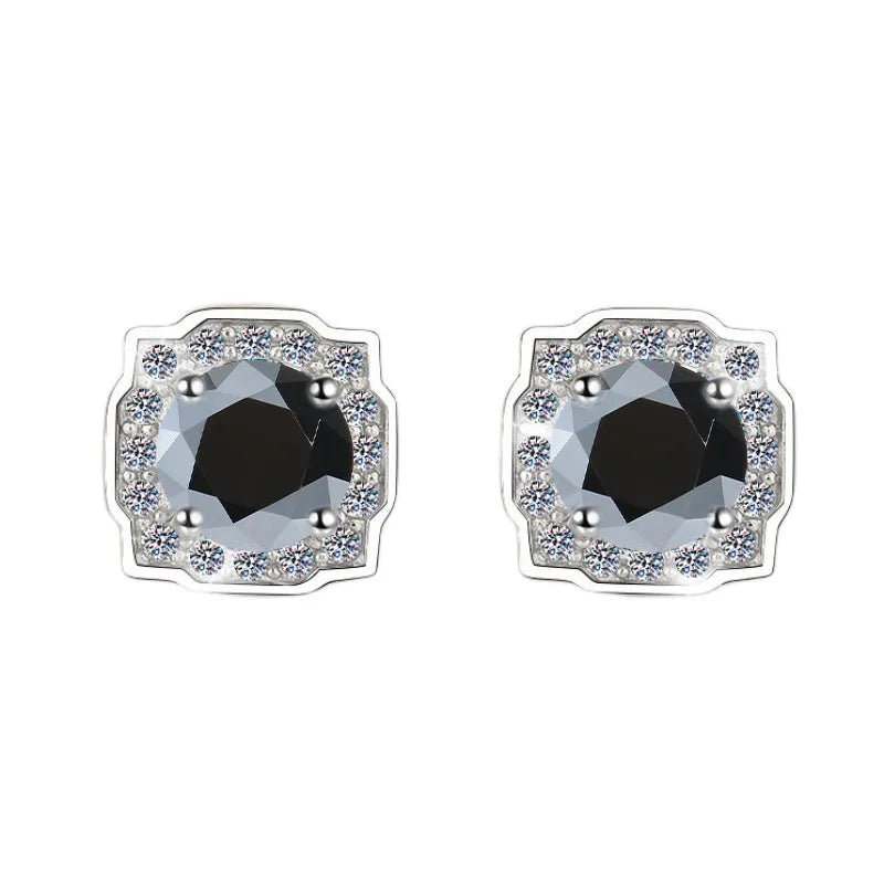 Square 1 Carat Moissanite Earrings