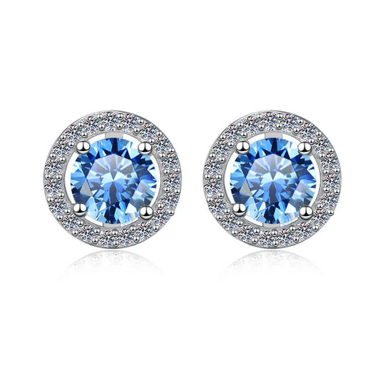 Advanced Blue Moissanite Earrings