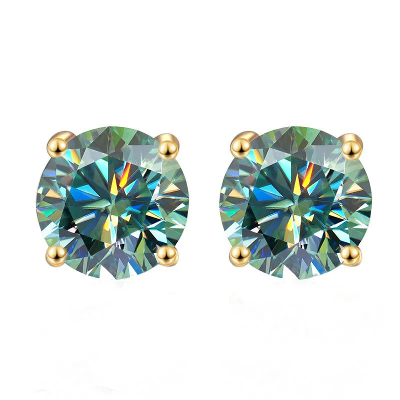 Plated 18K Gold Moissanite Studs