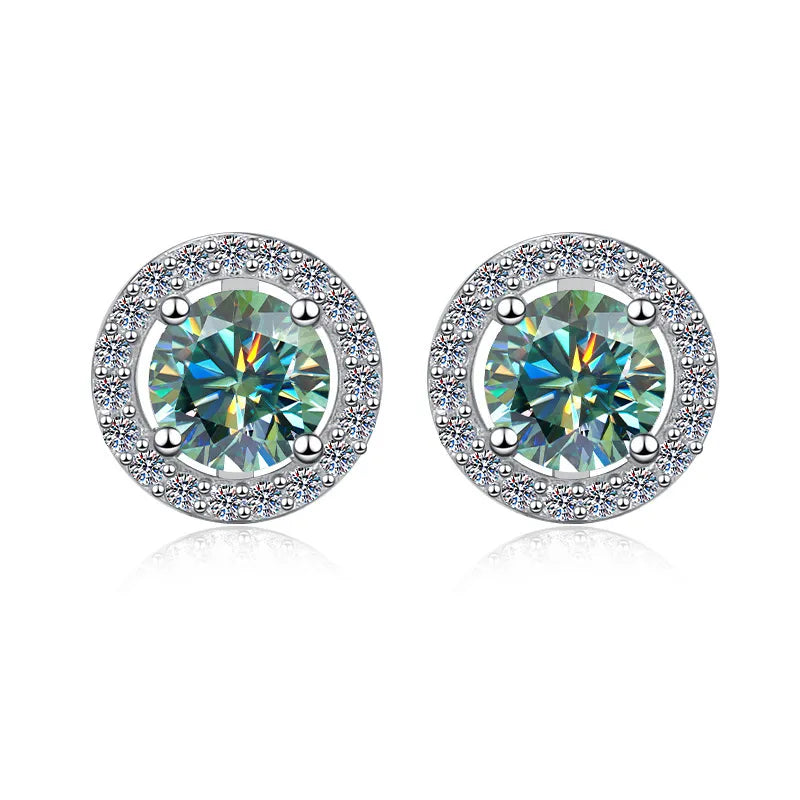 Advanced Blue Moissanite Earrings