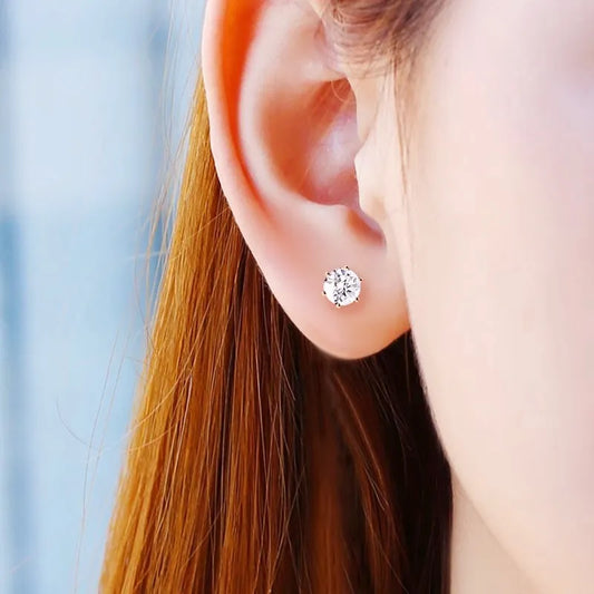 Color Moissanite Diamond Stud Earrings